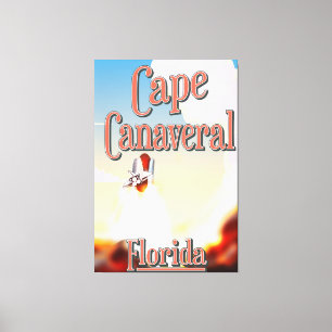 cape canaveral travel poster canvas print