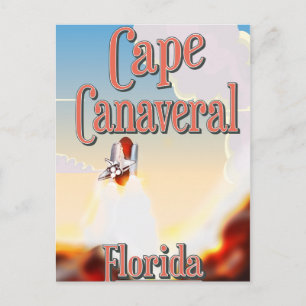 cape canaveral travel poster postcard