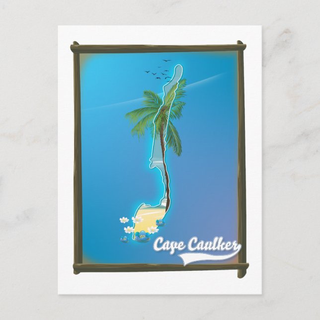 Cape Caulker Travel map Postcard (Front)