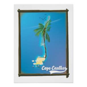 Cape Caulker Travel map Poster