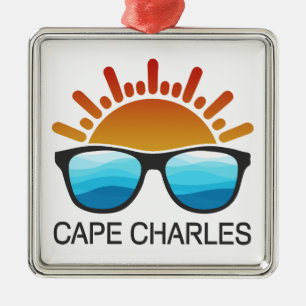 Cape Charles Beach Virginia Sunglasses Metal Ornament