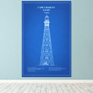 Cape Charles Lighthouse - Virginia - AD Canvas Print