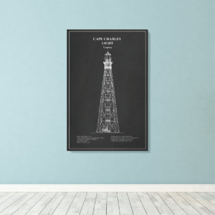 Cape Charles Lighthouse - Virginia - PD Canvas Print