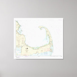 Cape Cod Bay Nautical Chart 13246 Canvas Print