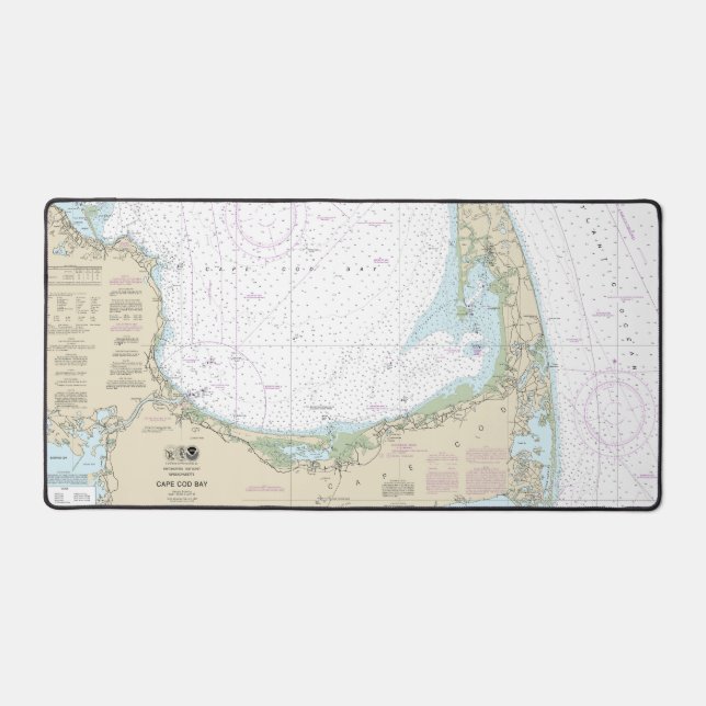 Cape Cod Bay Nautical Chart 13246 Desk Mat (Front)