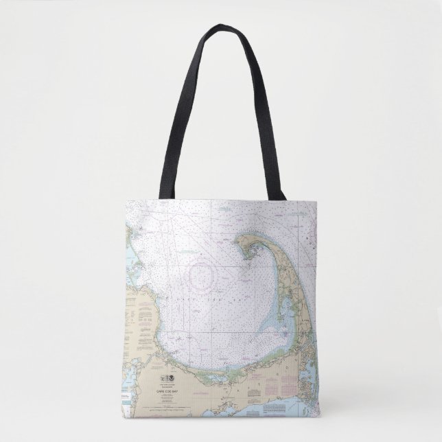 Cape Cod Bay Nautical Chart 13246 Tote Bag (Front)