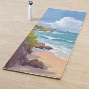 Cape Cod Beach Bay Ocean Painting Yoga Mat