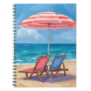 Cape Cod Beach Day   Watercolor Ocean MA Notebook