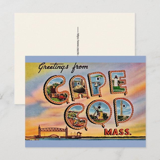 Cape Cod Big Letter Postcard (Front/Back)