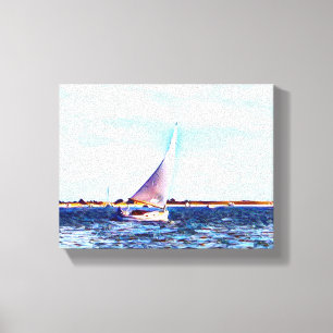 Cape Cod Catboat Under Sail Canvas Print