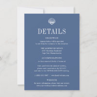CAPE COD Coastal Blue Wedding Details Card