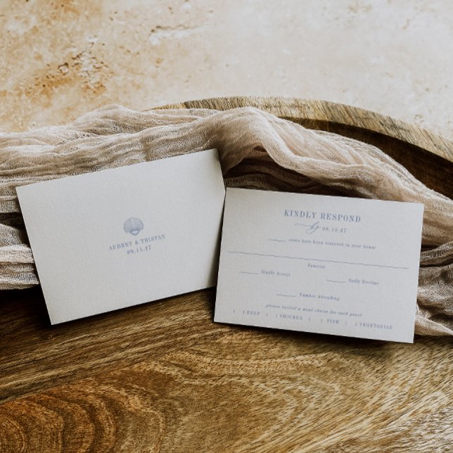 CAPE COD Coastal Meal Choice Wedding RSVP Card (Creator Uploaded)