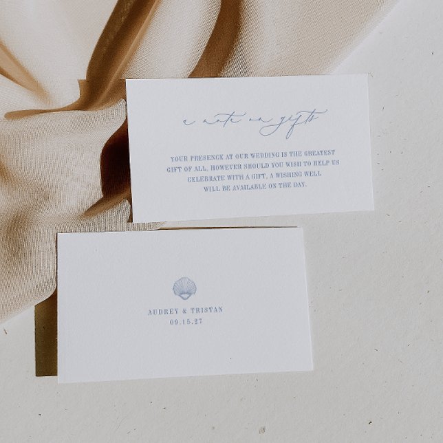 CAPE COD Coastal Wedding A Note On Gifts Enclosure Card (Creator Uploaded)