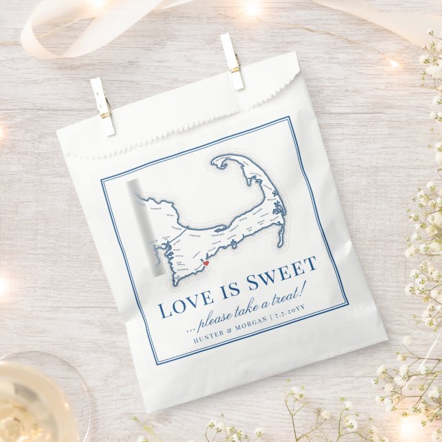 Cape Cod Destination Wedding Love is Sweet Favour Bag (Clipped)