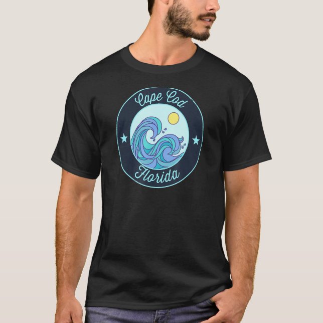 Cape Cod Fl Florida Souvenir Nautical Surfer Graph T-Shirt (Front)