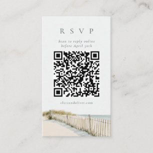 Cape Cod Golden Grass Serif QR Code RSVP Card