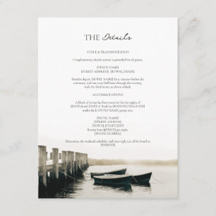 Cape Cod Harbour Dock Nautical Wedding Details  Enclosure Card