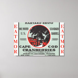 Cape Cod Harvard Eatmor Cranberries Brand Canvas Print