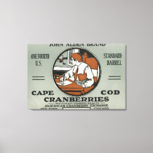 Cape Cod John Alden Brand Cranberry Label Canvas Print