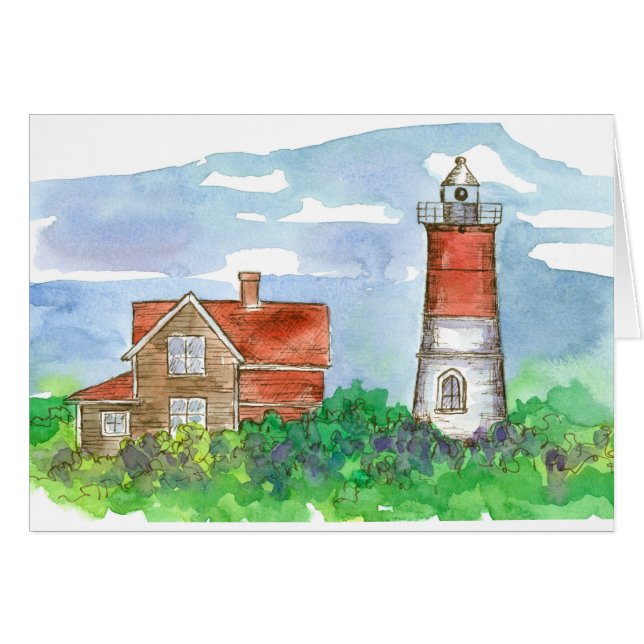 Cape Cod Lighthouse croquis noir (Devant horizontal)