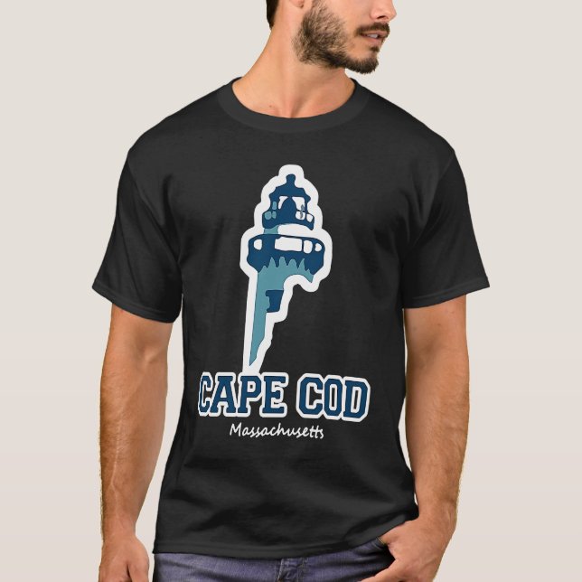 Cape Cod Lighthouse Massachusetts College Varsity T-Shirt (Front)