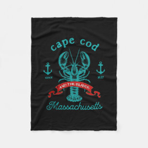 Cape Cod Ma Lobster Fishing Vintage Machusetts Sou Fleece Blanket