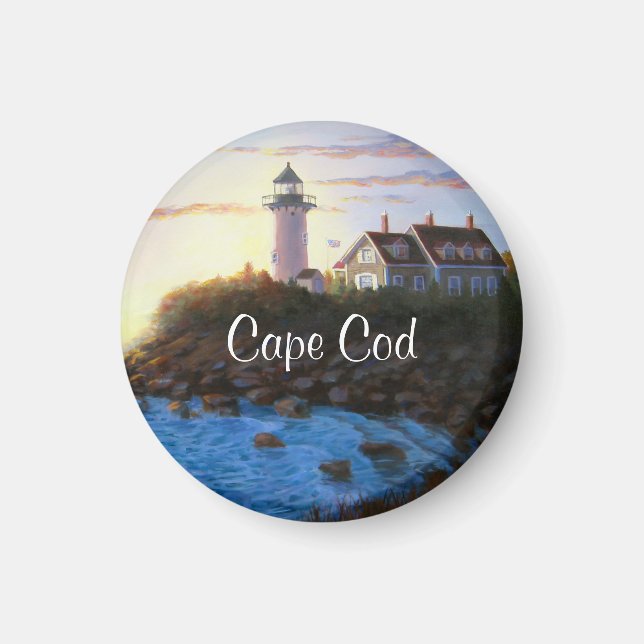 Cape Cod MA Nobska Lighthouse Magnet de peinture (Devant)