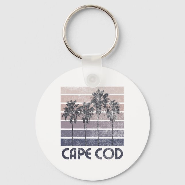 Cape Cod Machusetts Beach Summer Vacation Vintage  Keychain (Front)