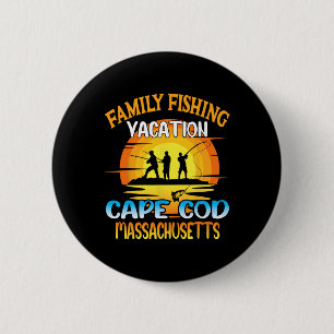 Cape Cod Machusetts Family Fishing Vacation Sunset 2 Inch Round Button