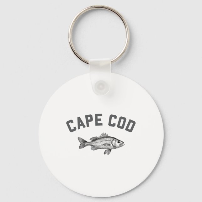 Cape Cod Machusetts Fishing Stripers  Keychain (Front)