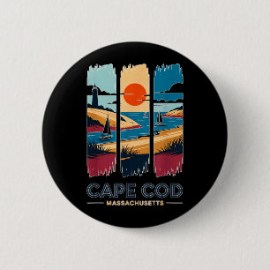 Cape Cod Machusetts Vintage Travel Sailboat Beach 2 Inch Round Button