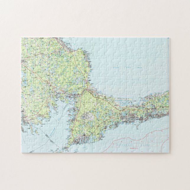Cape Cod Map (1986) Jigsaw Puzzle (Horizontal)