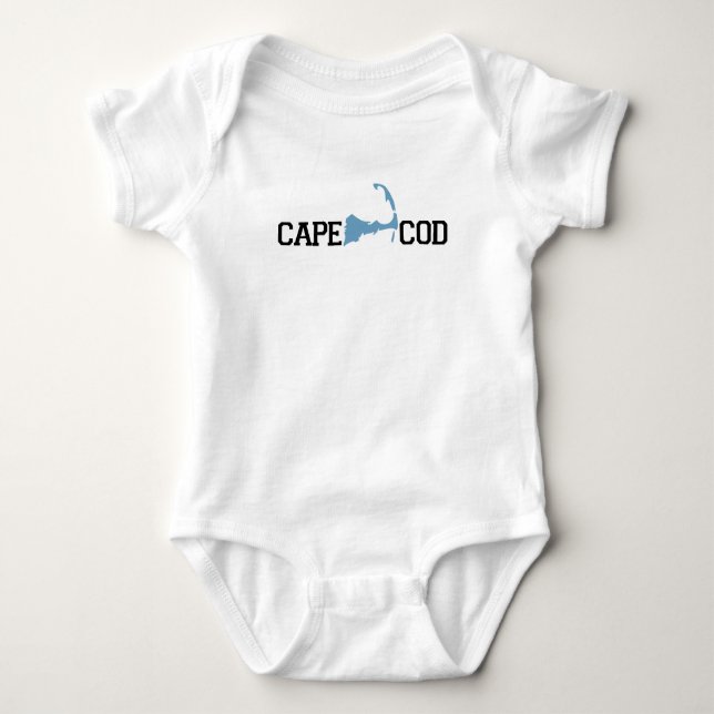 Cape Cod "Map" Design. Baby Bodysuit (Front)