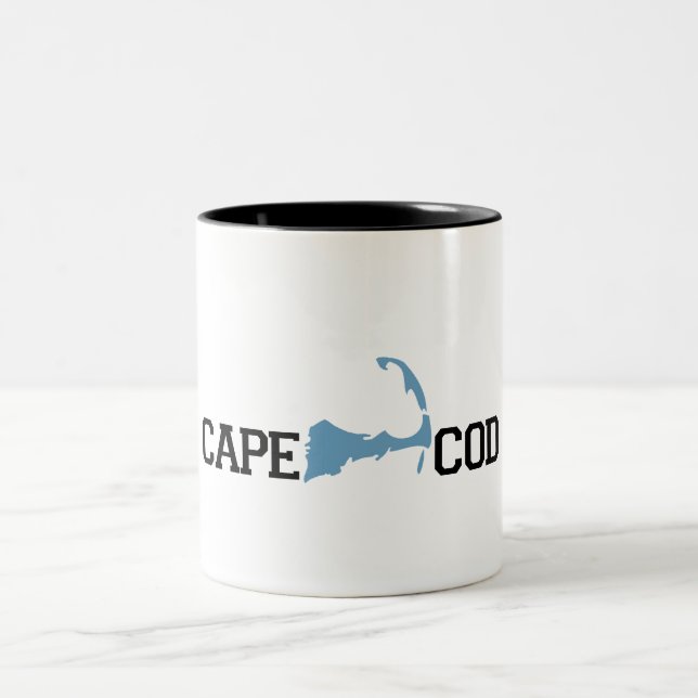 Cape Cod "Map" Design. Two-Tone Coffee Mug (Center)