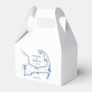 Cape Cod Map Destination Wedding Elegant Favor Box