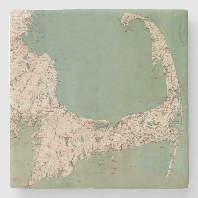 Cape Cod Map Stone Coaster (Front)