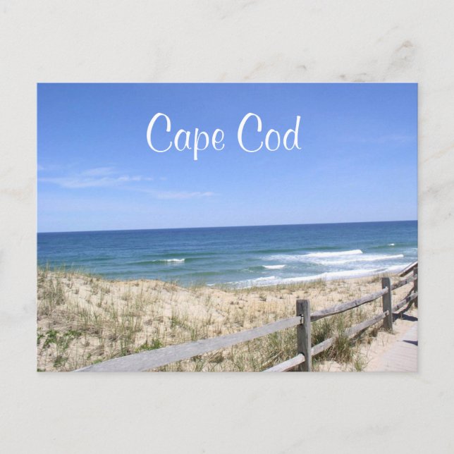 Cape Cod Mass Dunes Beach Ocean Post Card (Front)
