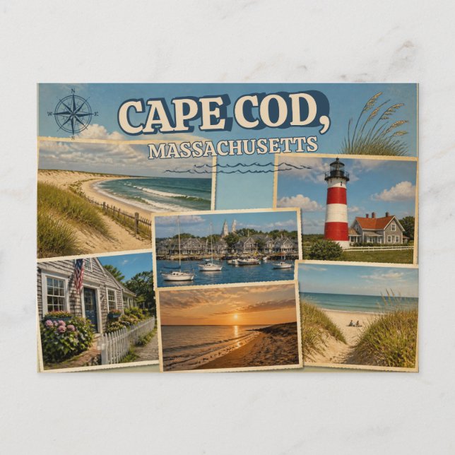 Cape Cod Mass. Postcard (Front)