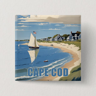 Cape Cod Massachusetts 2 Inch Square Button