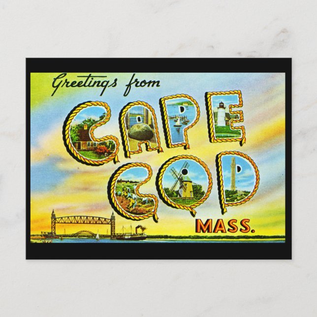 Cape Cod Massachusetts Carte Postale Vintage (Devant)