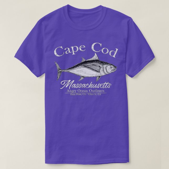 Cape Cod Massachusetts Fishing una Fish  T-Shirt (Design Front)