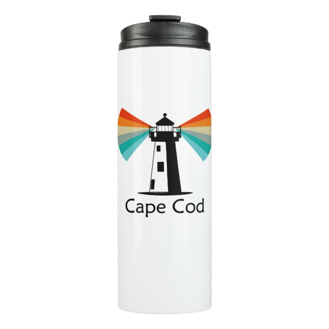 Cape Cod Massachusetts Lighthouse Rainbow Thermal Tumbler (Front)