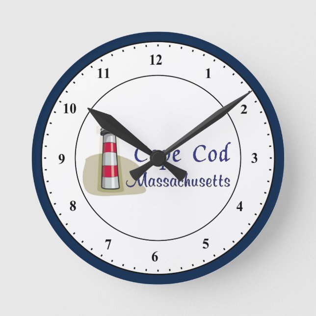 Cape Cod Massachusetts Round Clock (Front)