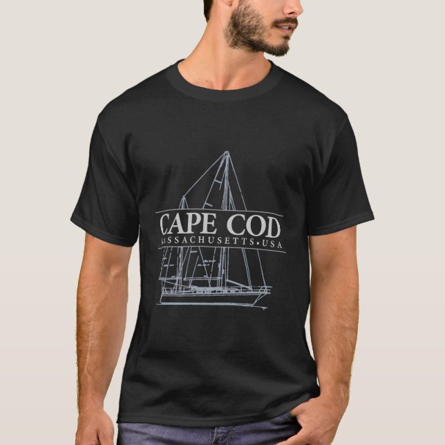 Cape Cod Massachusetts Sailboat T-Shirt (Front)