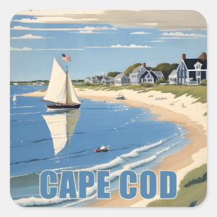 Cape Cod Massachusetts Square Sticker