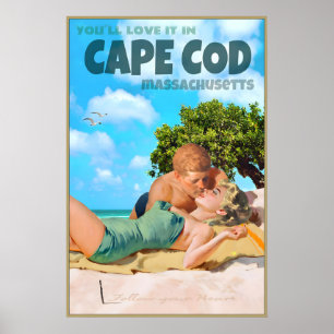 Cape Cod Massachusetts Travel Poster Marilyn