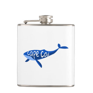 Cape Cod Massachusetts Whale Hip Flask