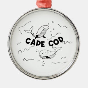 Cape Cod Massachusetts Whales Metal Ornament