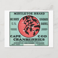 Cape Cod Mistletoe Brand Cranberry Label