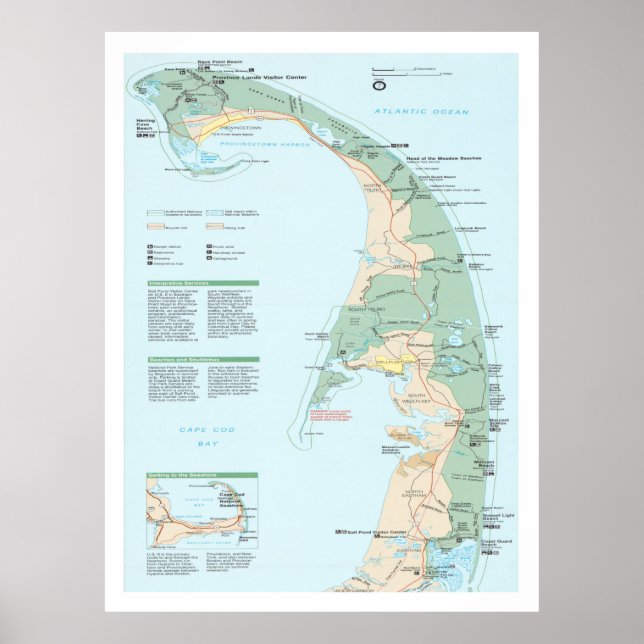 Cape Cod National Seashore Map (1997)  Poster (Front)
